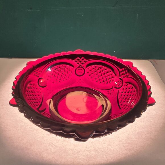 2 Avon 1876 Cape Cod Ruby Red Collection Dessert Fruit Bowl 5.5" Diameter - Picture 1 of 2